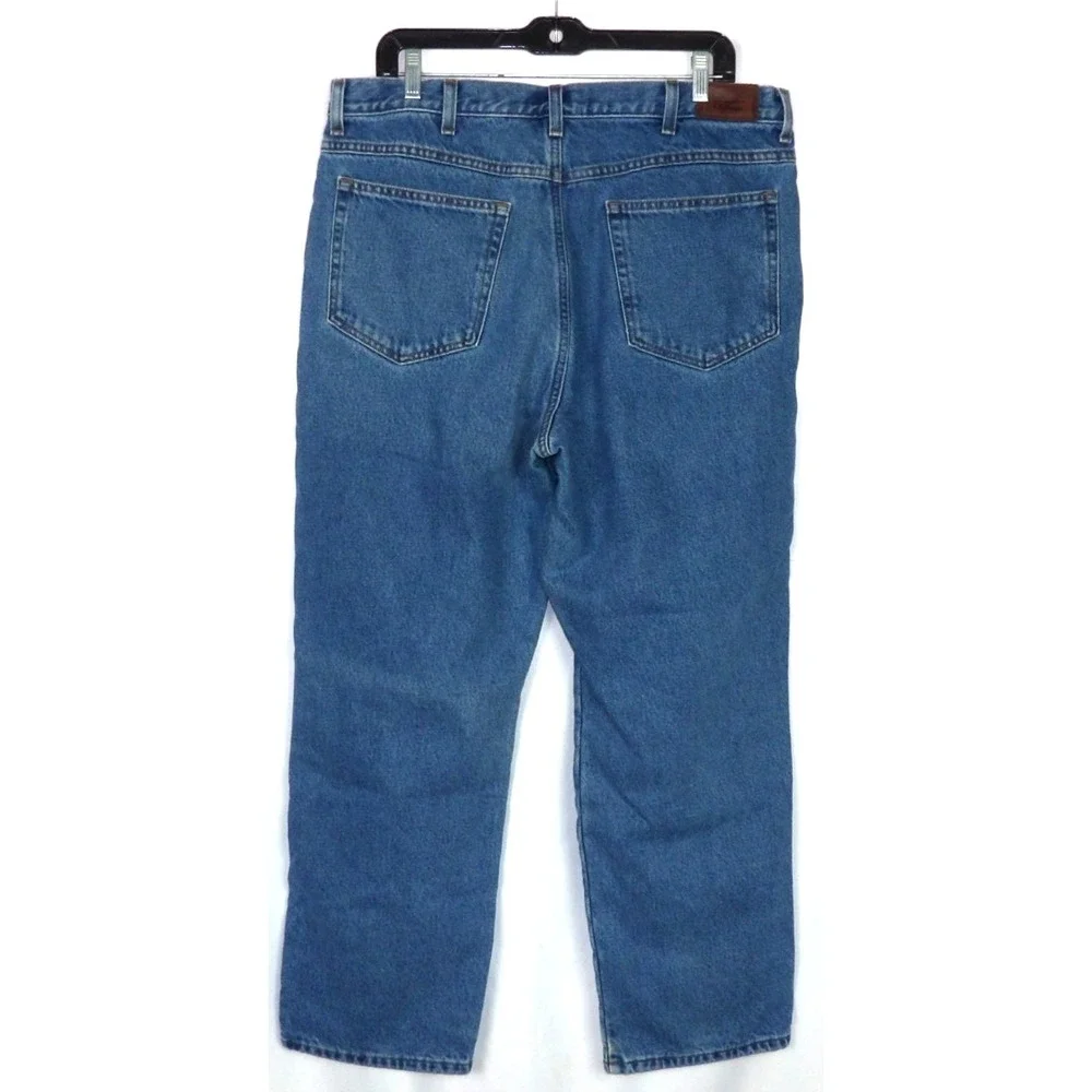 L.L. Bean 100% Cotton Flannel Lined Straight Leg Denim Jeans Men's 37 X 29